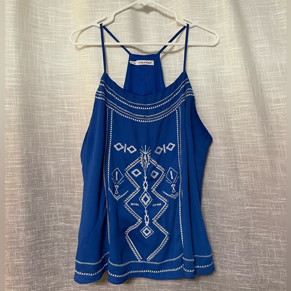 Flowy embroidered top.